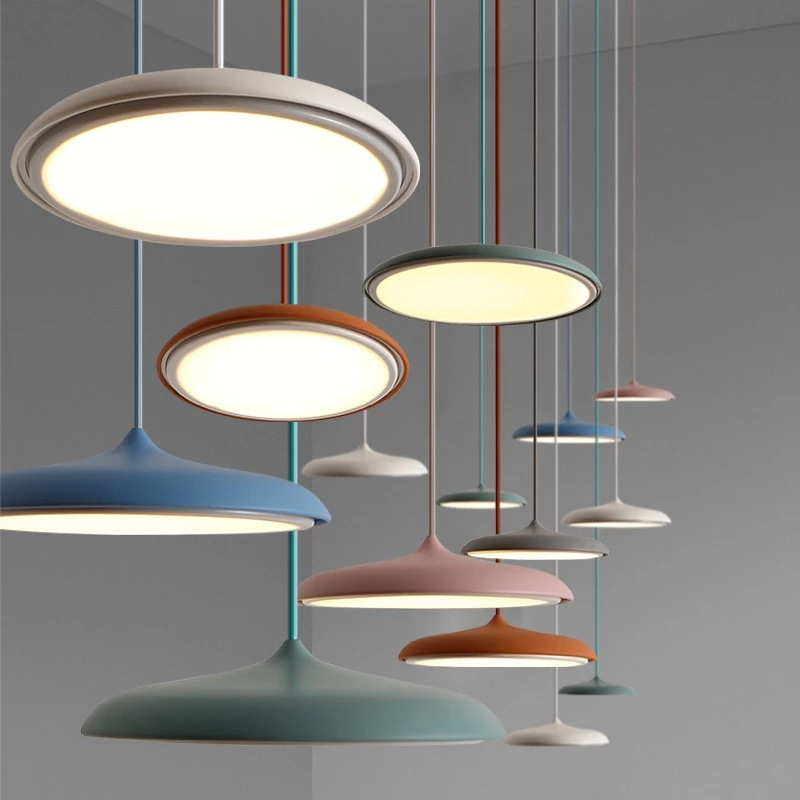 Disc LED Pendant Light Rose Gold Finish