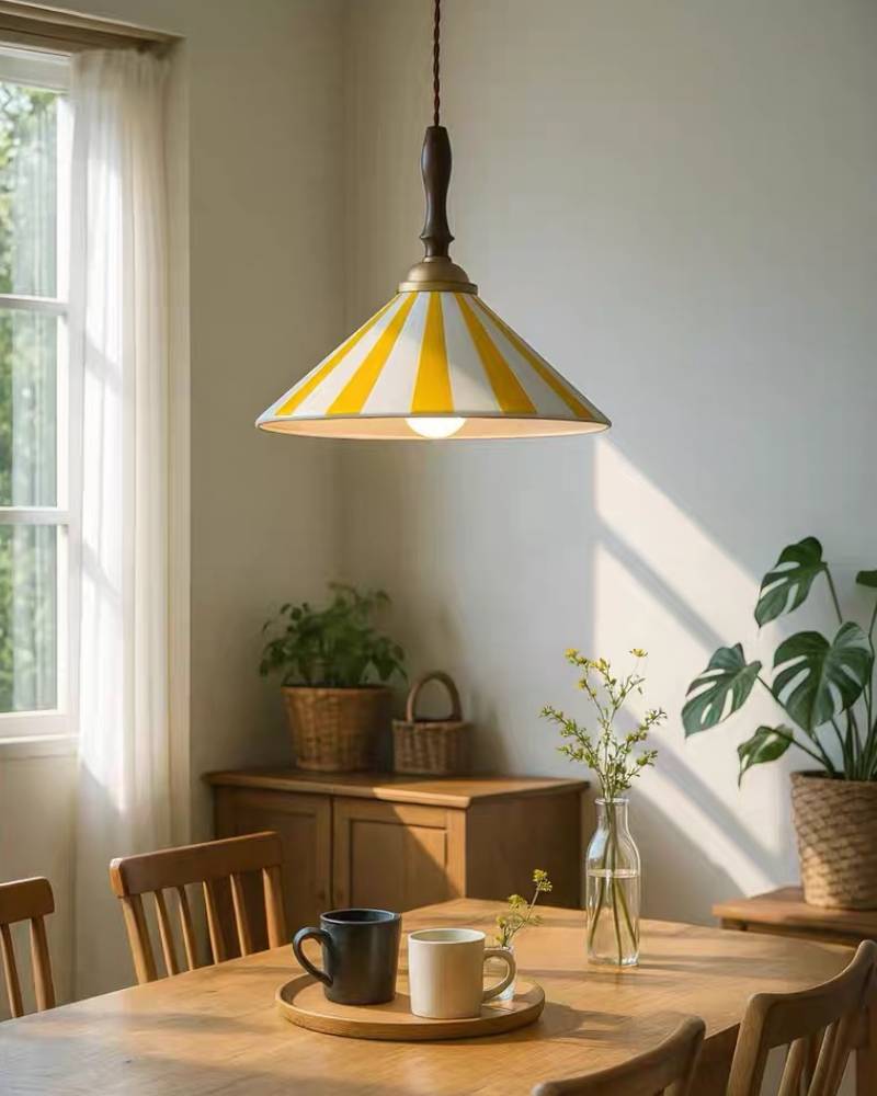 Ceramic Wood Pendant Light Detail OpalDwell