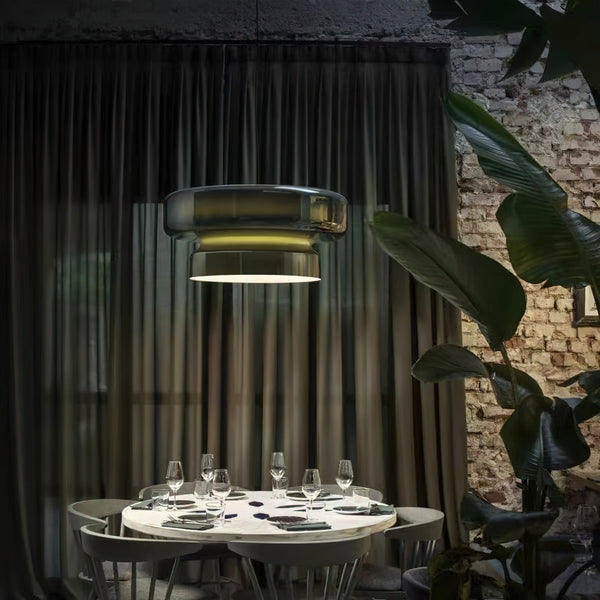 Blown Glass Pendant Light Full View