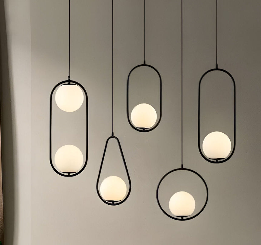 Metal and Glass Pendant Light for Home Interior
