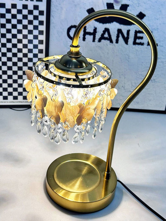 LED Table Lamp with Butterfly Fringe Detail
