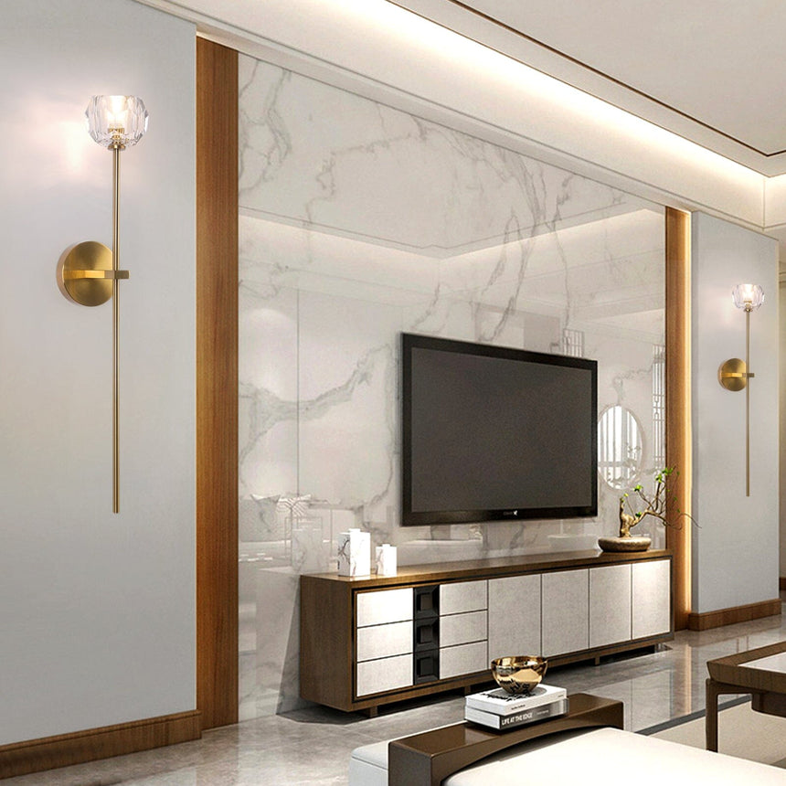 Elegant crystal wall light for bedroom