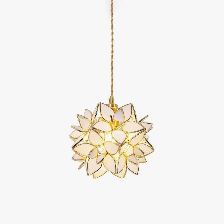 Capiz Shell Brass Pendant Light for Living Room