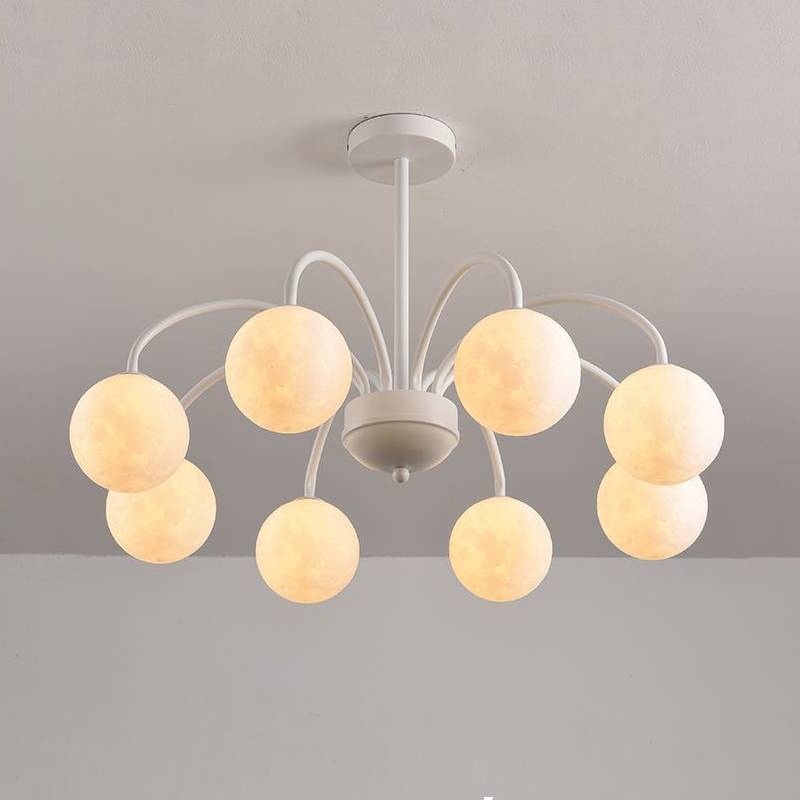 Moon Chandelier Installed Overhead View OpalDwell