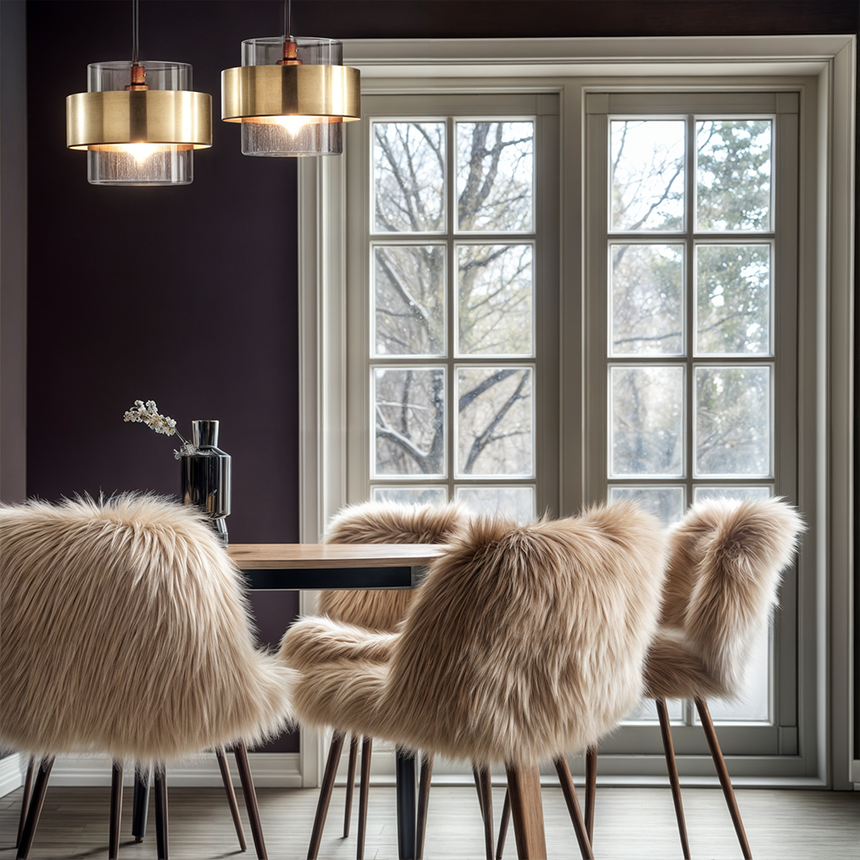 Pendant light in hallway setting