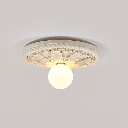 Opal Glass Globe Ceiling Light Fixture