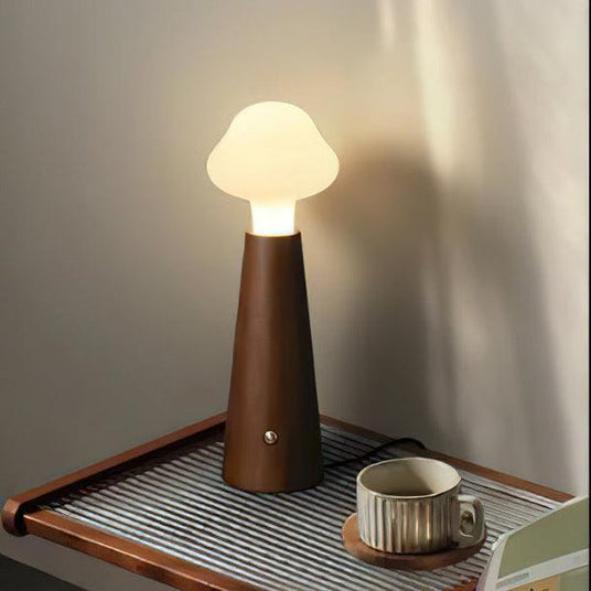 Metal, wood and acrylic Acrylic Table Lamp – cloud-inspired design detail view | OroDwell
