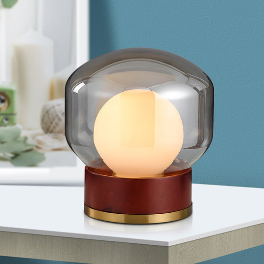 Aero Smoked Glass Table Lamp for Bedside Light