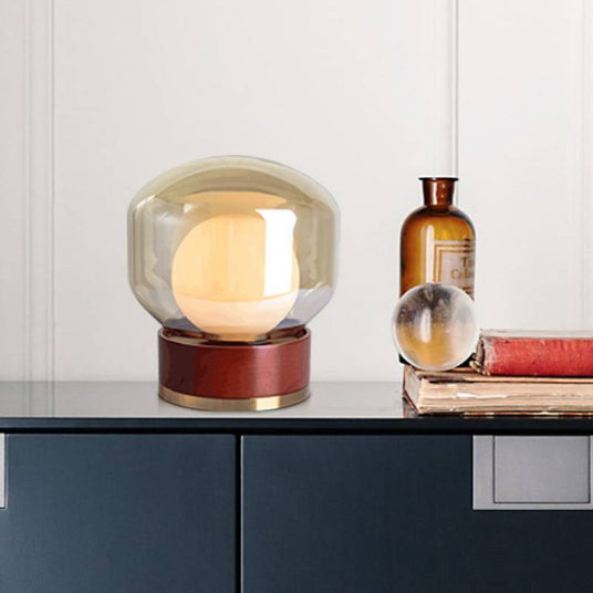 Smoked Glass Table Lamp for Contemporary Homes