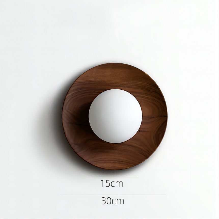 Wood and Glass Wall Light for Entryway