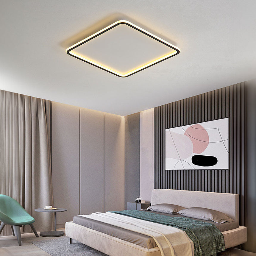 Black ceiling light side angle detail view