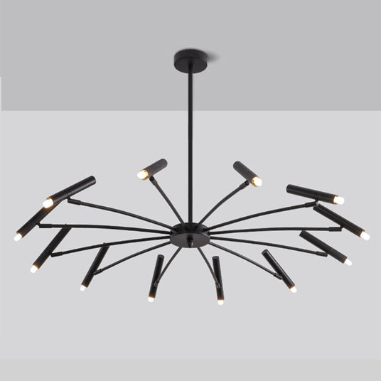 Gold and Black Metal Chandelier Detail