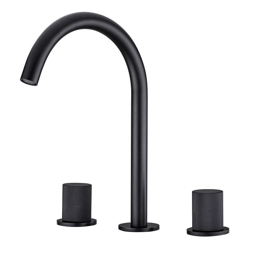 Dual-handle basin faucet - honeycomb spout design