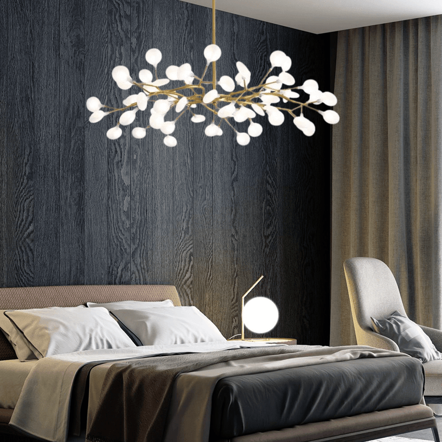 glass chandelier soft ambient glow for bedroom