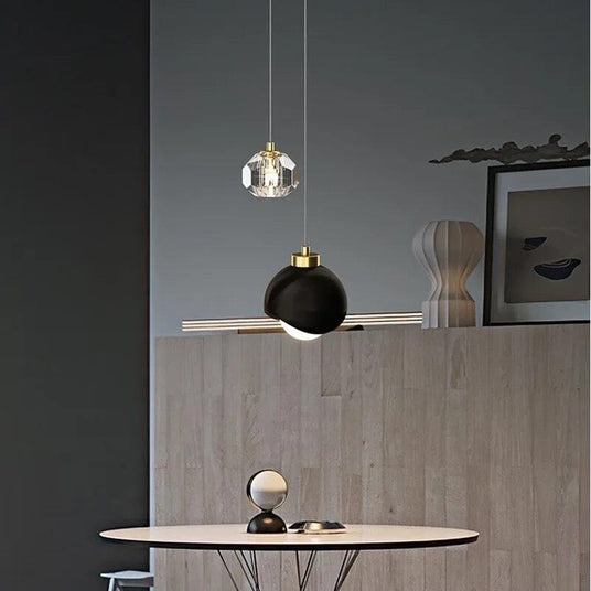 Pendant Light with Dual-Tier Crystal Prisms