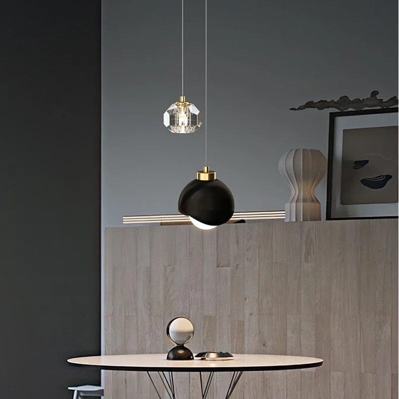 Elaria Pendant Light with Dual-Tier Crystal Prisms