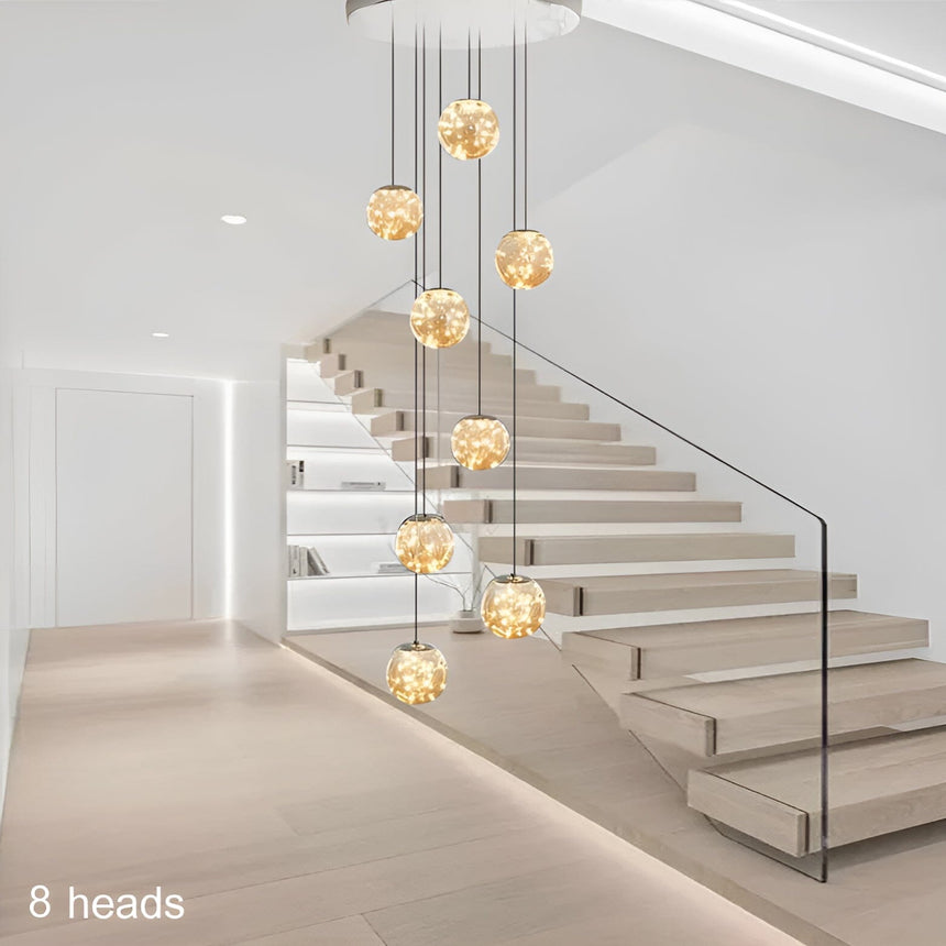 Glass Orb Chandelier Sophisticated Home Office Lighting - OpalDwell