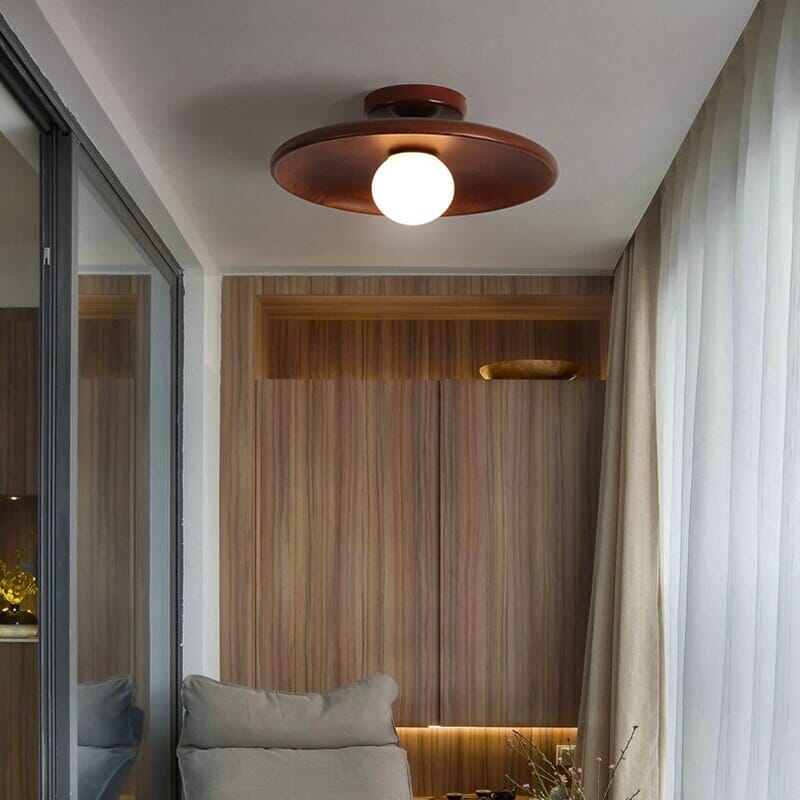 Bamboo Ceiling Light with Remote Control Dimming