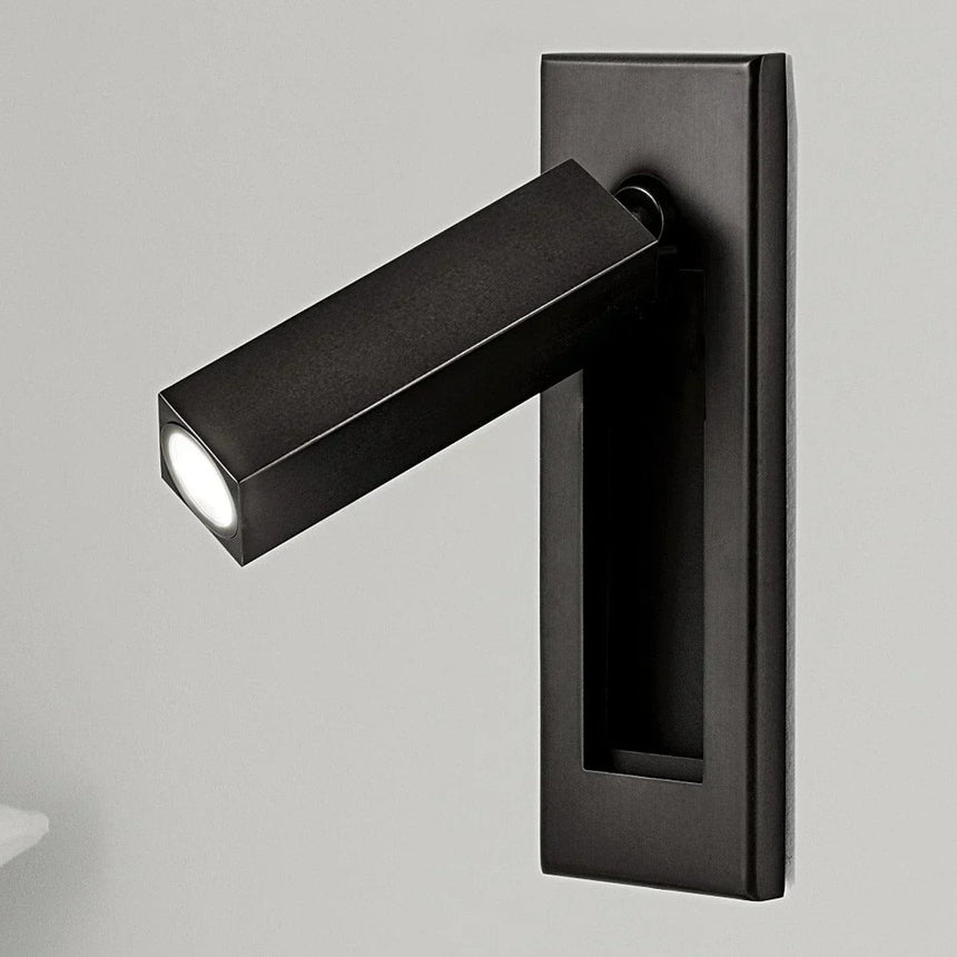 Flush wall light for reading in bed