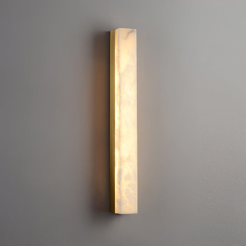 brass and alabaster wall-mounted lamp for hallway ambiance