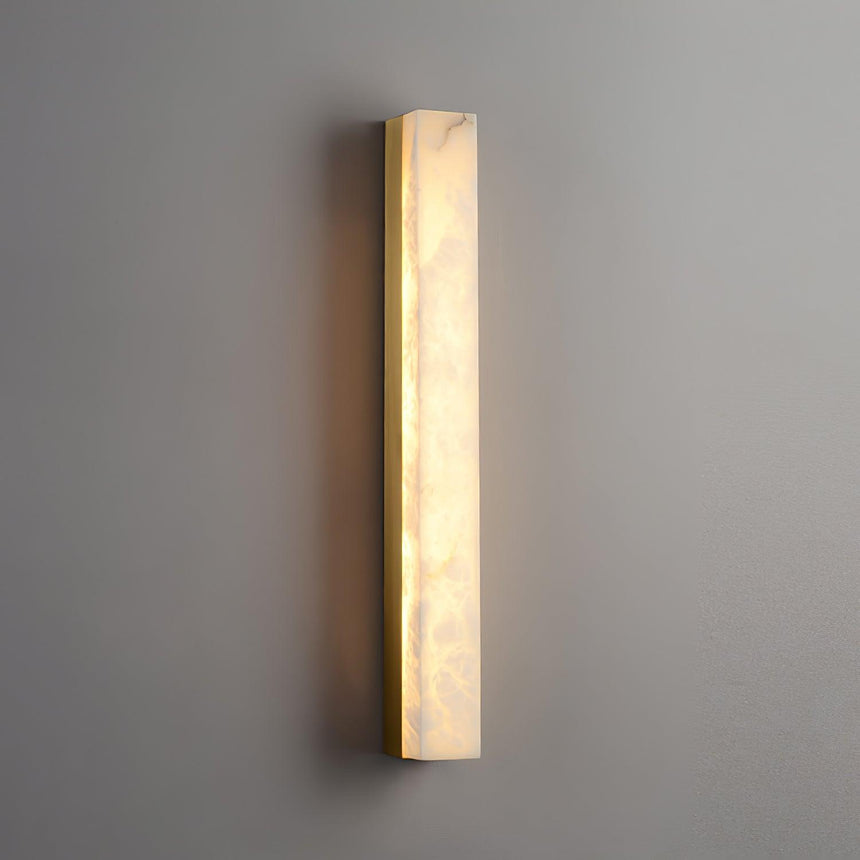 Lyra Brass Alabaster Wall Lamp Modern Vertical for Bedroom - OpalDwell