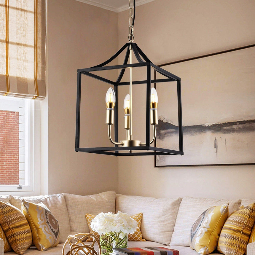 Aurelia Black Chandelier Warm Ambient Glow for Dining Room