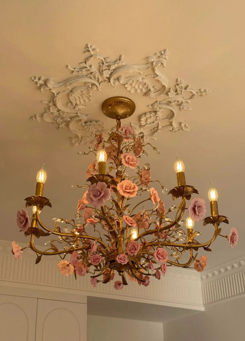 Pink Rose Ceiling Light Detail
