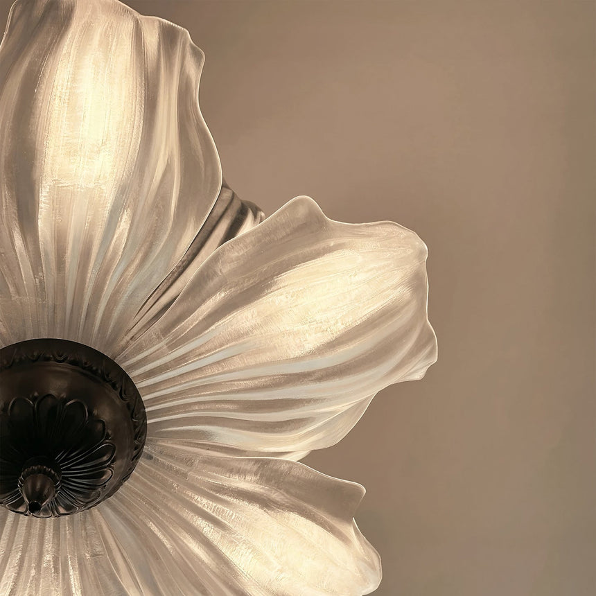 Floral Ceiling Fixture Installed Overhead OpalDwell