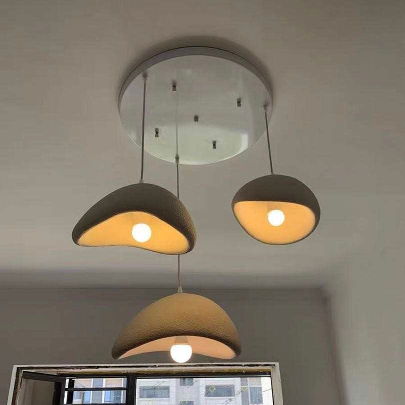 boho pendant light styled with loft decor