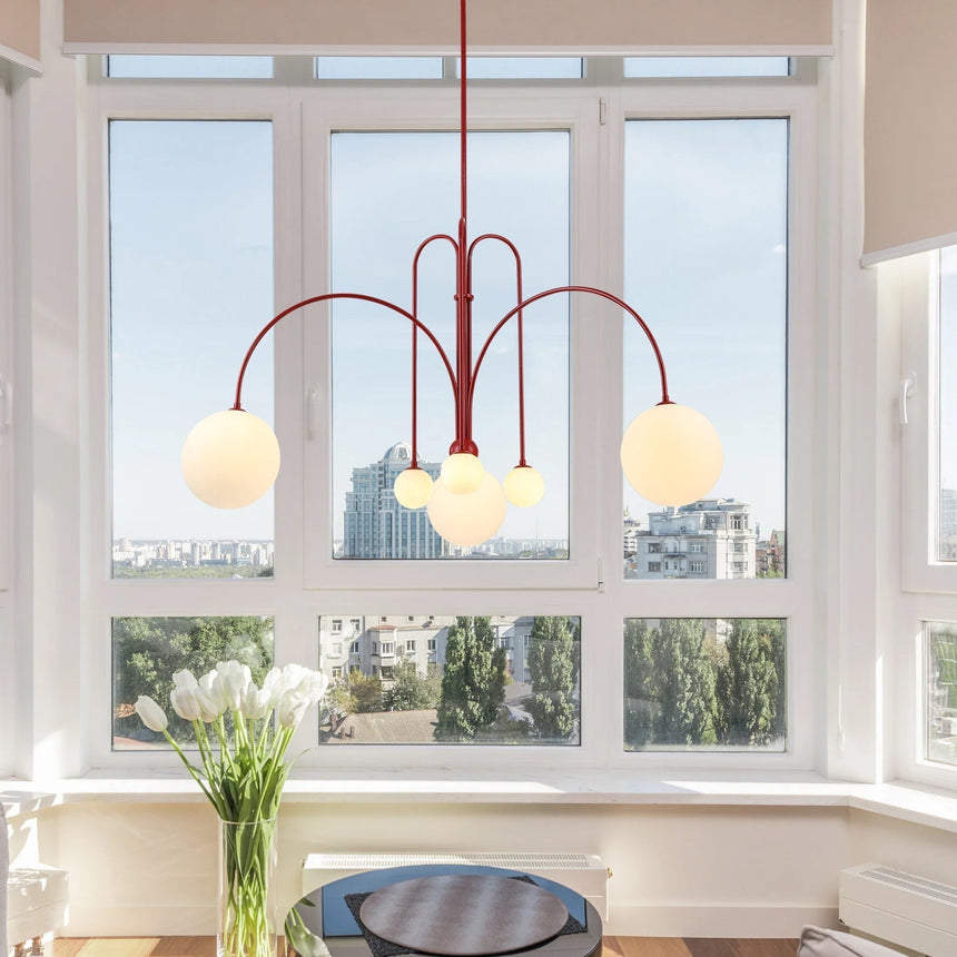 Elara Crest Pendant Light Installed Above Entrance