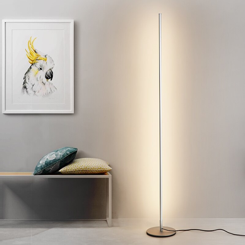 Modern standing lamp aluminum finish