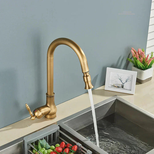 Vintage brass kitchen faucet for modern kitchen decor