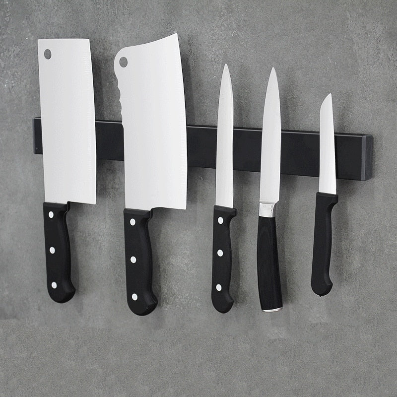 ZenithForge Magnetic Knife Rack Wall Mount stainless steel frame - OpalDwell
