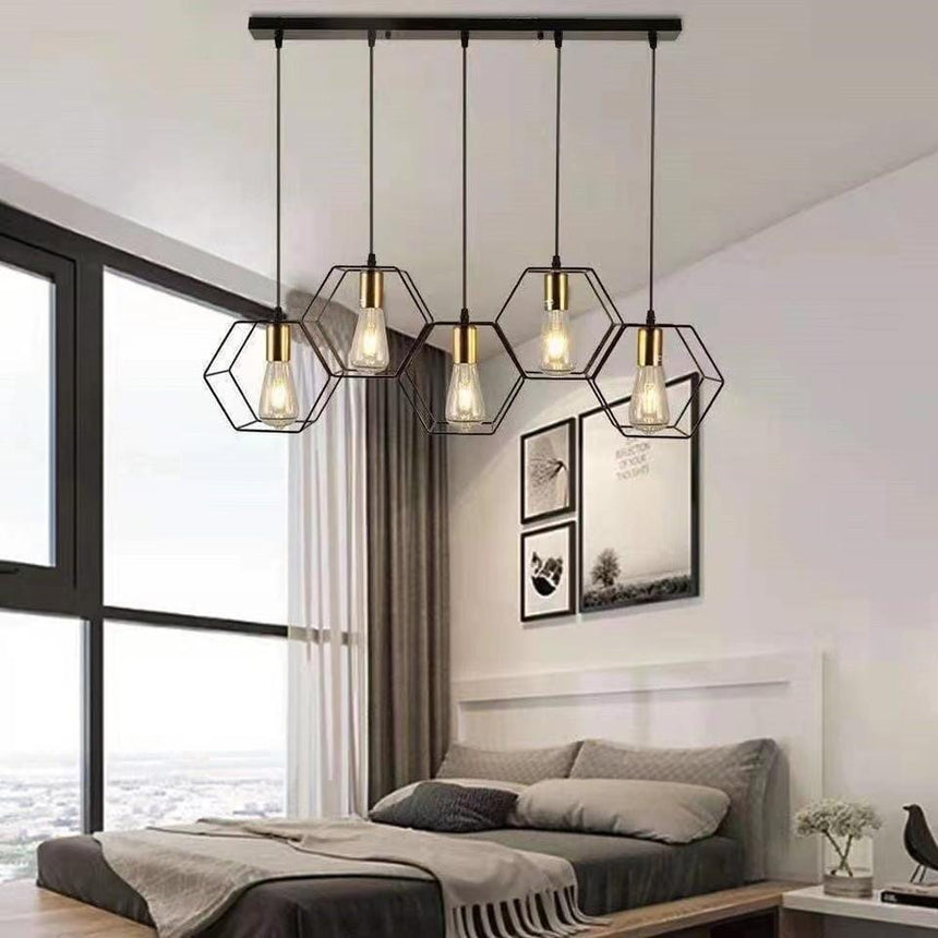 wrought iron industrial pendant chandelier