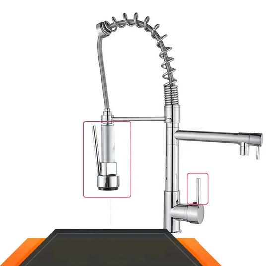 Pull-Out Kitchen Faucet Brass Detail