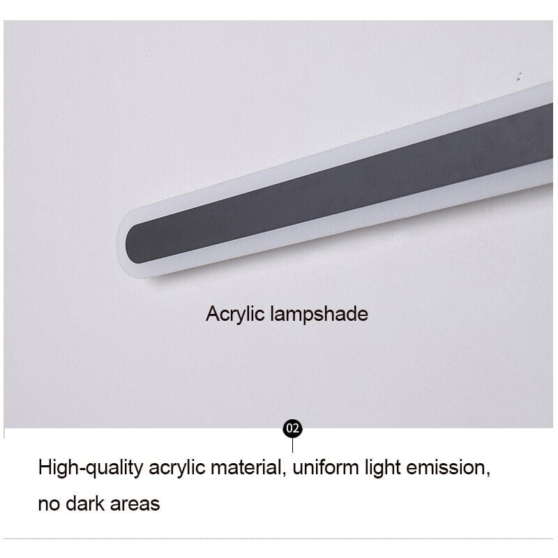 Wall Lamp Textured Black Finish Iron Acrylic