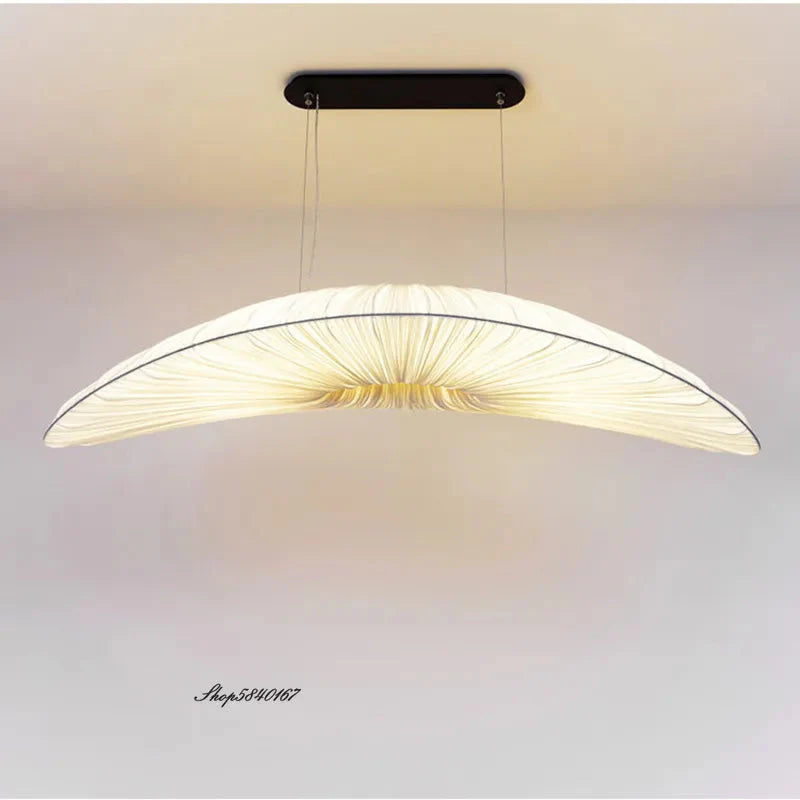 Fabric Chandelier with Iron Frame Detail