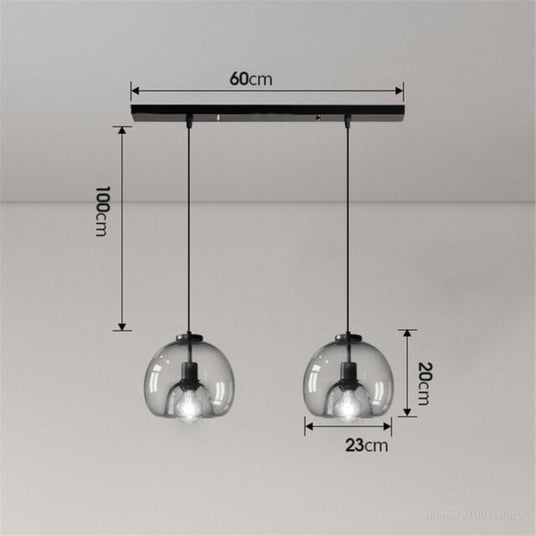 Dark Glass Pendant Light close-up – Scandinavian design | OroDwell