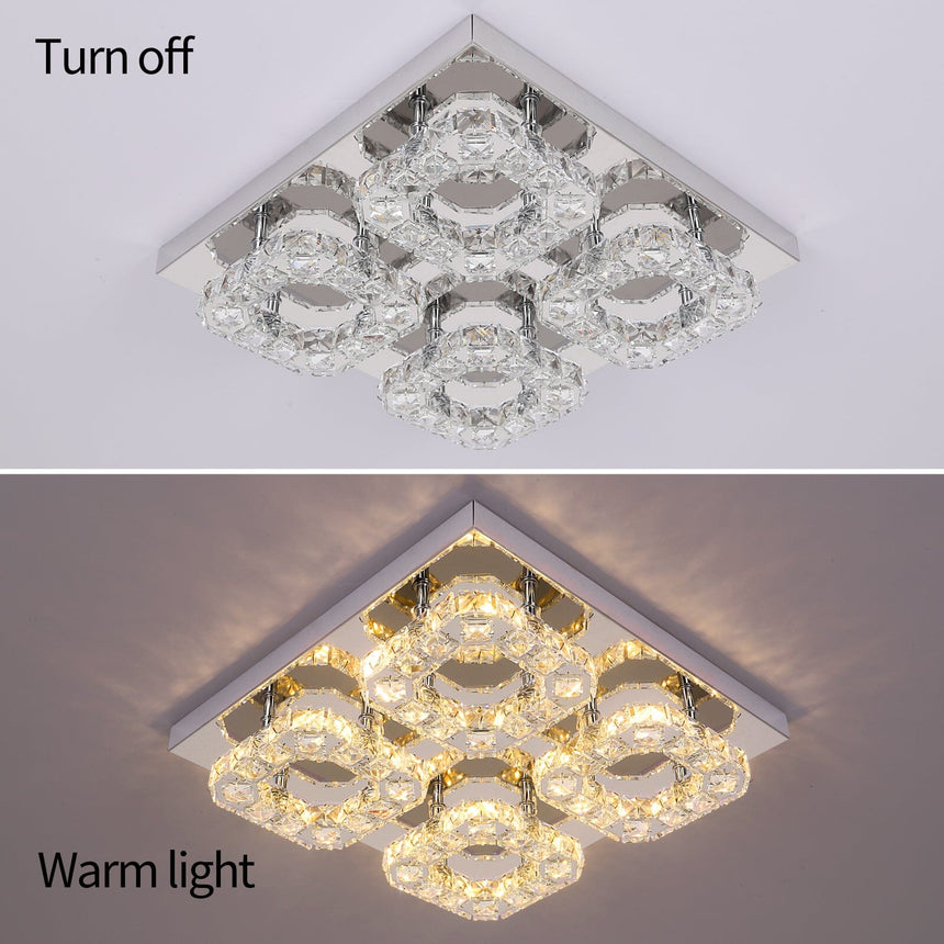 four ring pendant chandelier with crystal accents