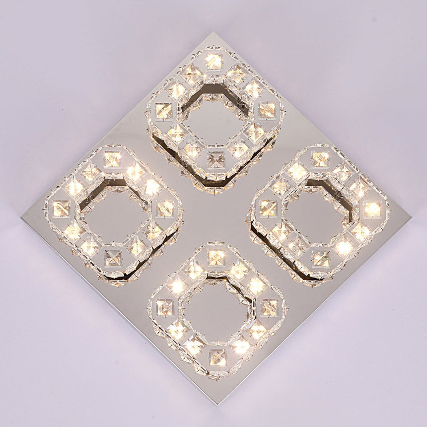 polished chrome ring chandelier for foyer