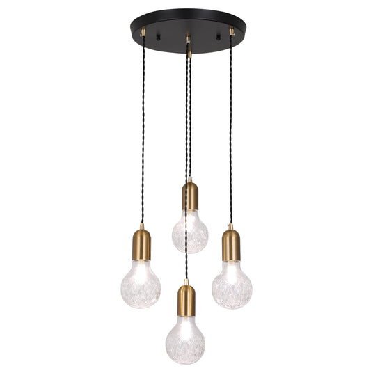 Pendant Light with Striped Crystal Glass Shade