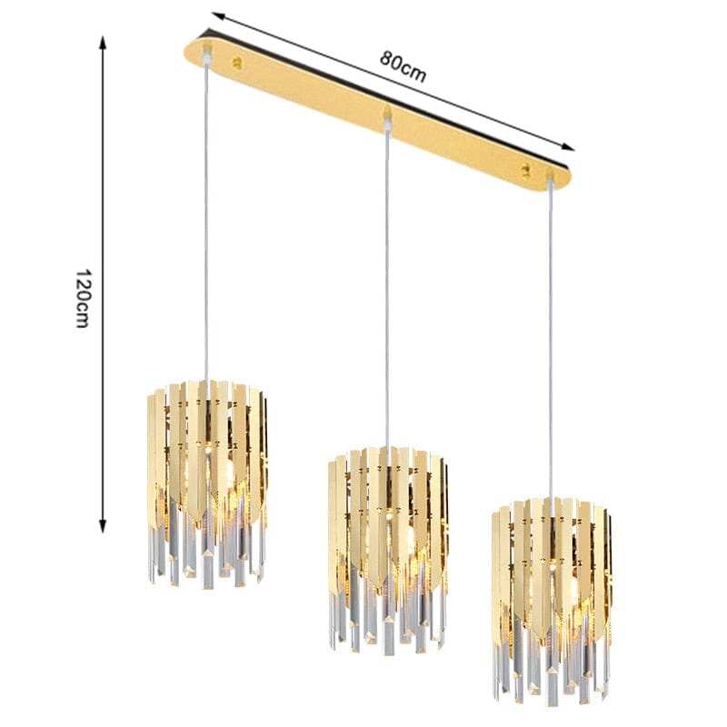 Square Crystal Chandelier Illuminated in Modern Interior