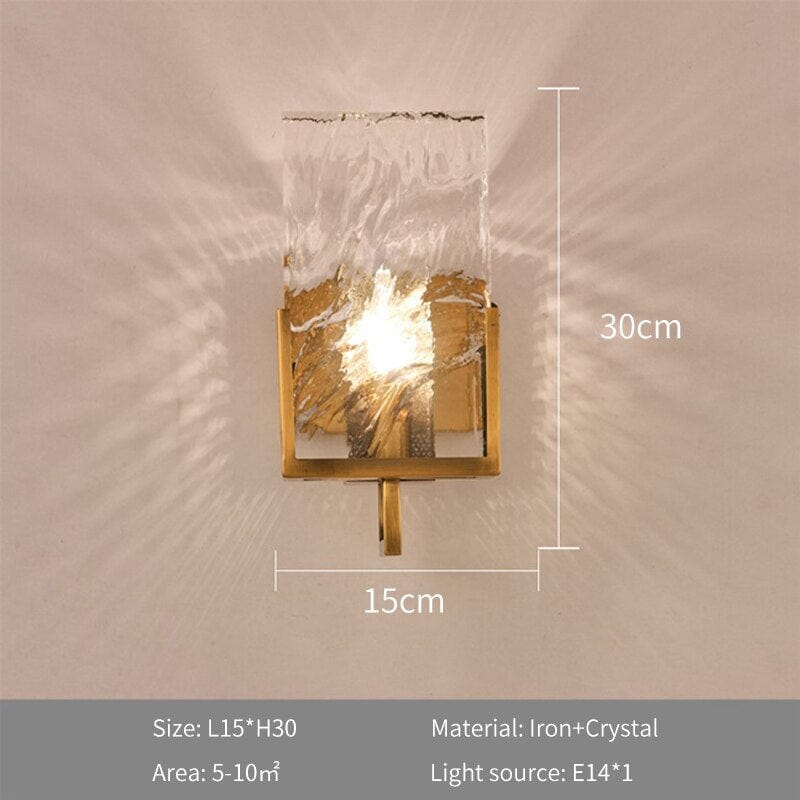 Crystal wall lamp crystal accent close-up