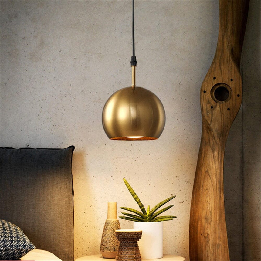 Elora Brass Pendant Light with Industrial Chic Finish