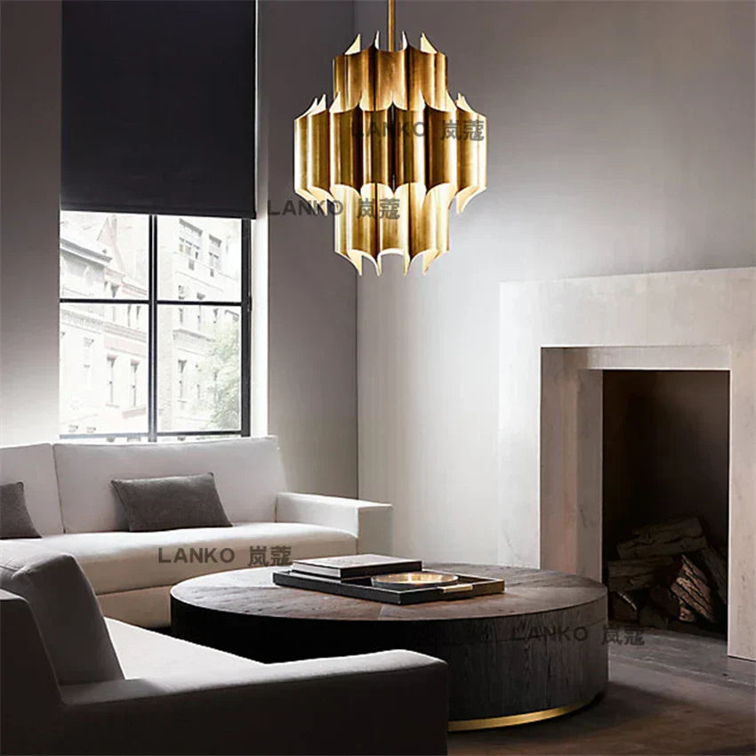Gold Tube Pendant Cord Installation for Dining Room