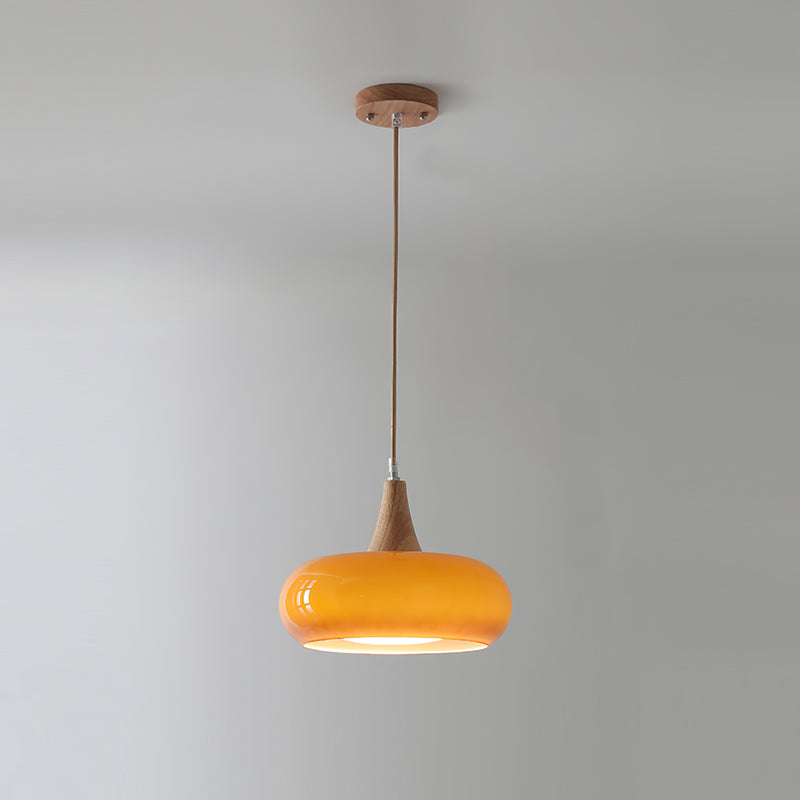 Amber Wood Pendant Light for Bedroom