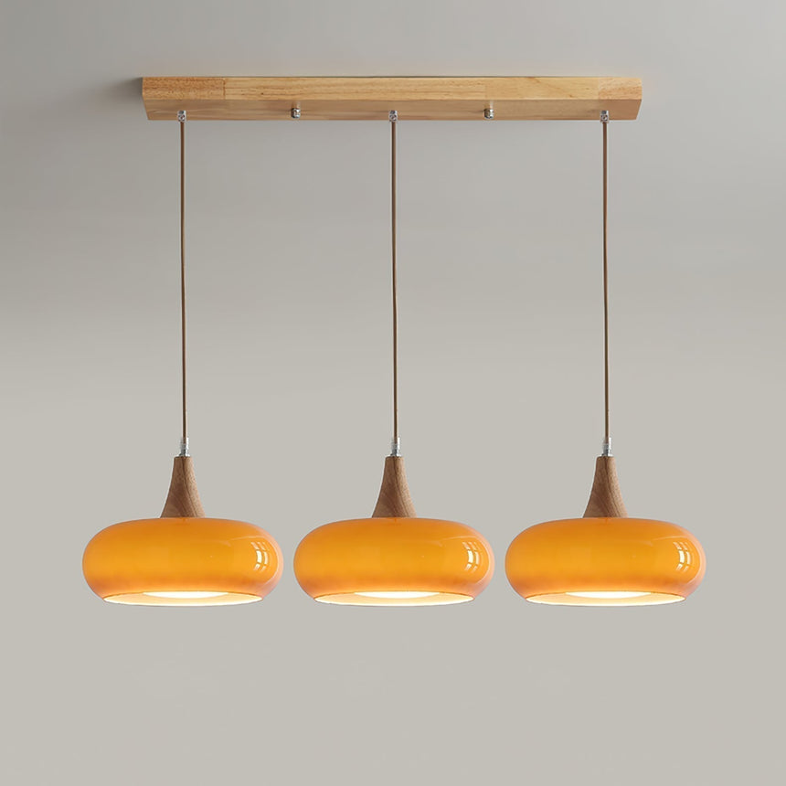 Amber Glass Pendant Light for Kitchen