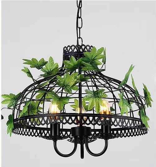 Rustic Industrial Cage Chandelier for Entryway