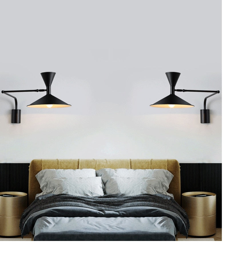 touch on/off swing arm wall lamp for living room accents