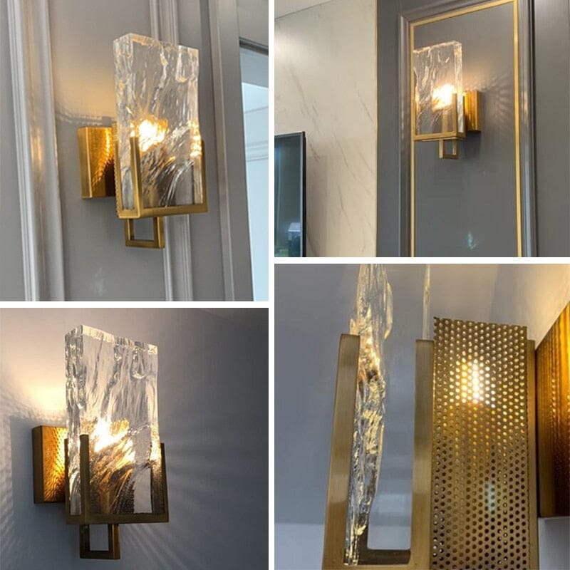 Crystal wall lamp E27 base detail